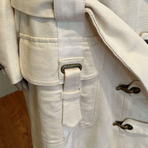 L.A.M.B. By Gwen Stefani Gorgeous Cotton Denim Coat With Logo Metal Clasps 10 - Picture 9 of 13